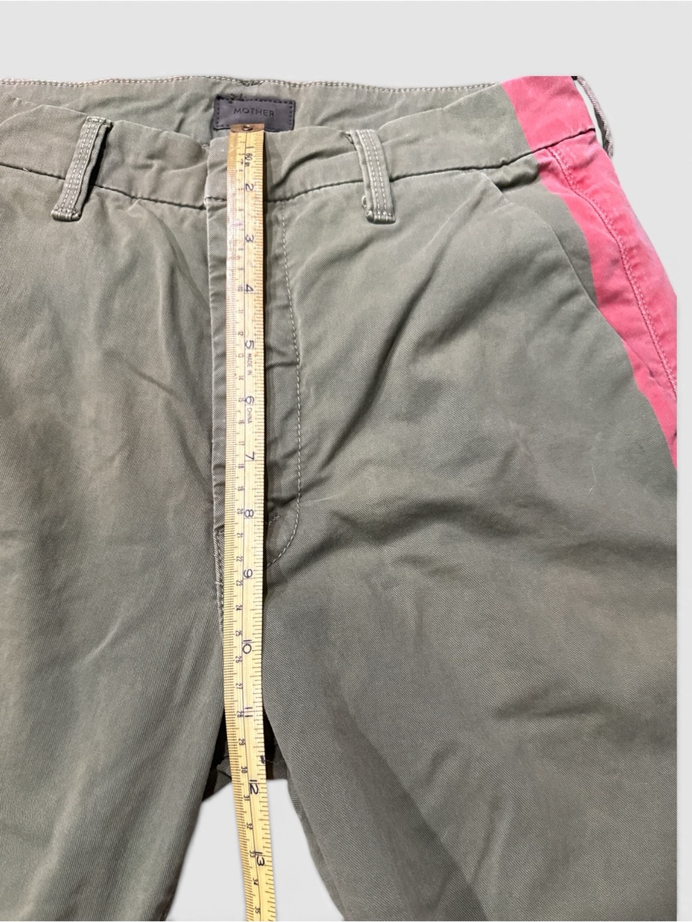 Mother The Shaker Prep Fray Pants in Fatigue Green Women’s Size 26 - Picture 14 of 14